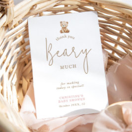 Tarjeta de agradecimiento para baby shower neutral