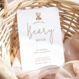 Tarjeta de agradecimiento para baby shower neutral