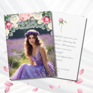 Tarjeta de agradecimiento para baby shower nupcial