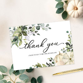 Tarjeta de agradecimiento para baby shower nupcial