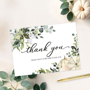 Tarjeta de agradecimiento para baby shower nupcial