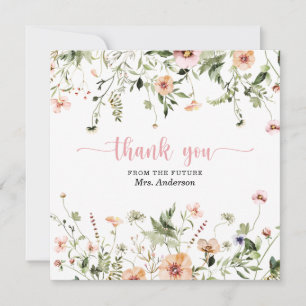 Tarjeta de agradecimiento para baby shower nupcial