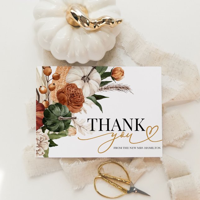 Tarjeta de agradecimiento para baby shower otoñal  (Subido por el creador)