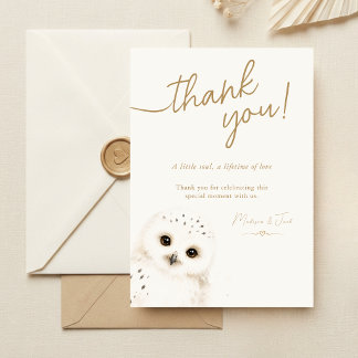 Tarjeta de agradecimiento para baby shower Owly Mo