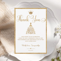 Tarjeta de agradecimiento para Baby Shower Princes