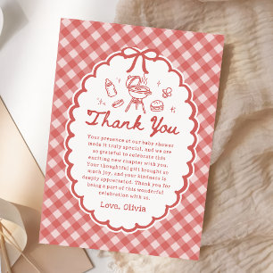 Tarjeta de agradecimiento para baby shower Red Gin