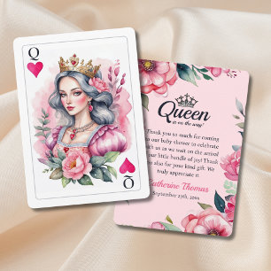 Tarjeta de agradecimiento para baby shower rosa de