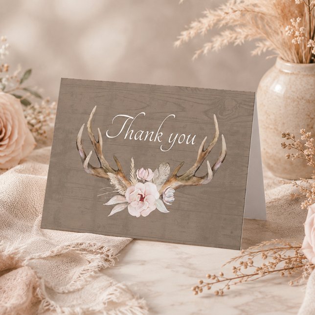 Tarjeta de agradecimiento para baby shower rústico (Thank you card)