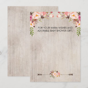 Tarjeta de agradecimiento para baby shower rústico