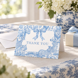 Tarjeta de agradecimiento para baby shower Safari