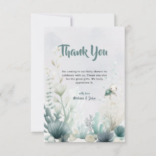 Tarjeta de agradecimiento para baby shower Sea You