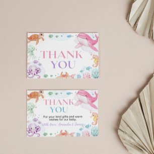 Tarjeta de agradecimiento para baby shower Sea You