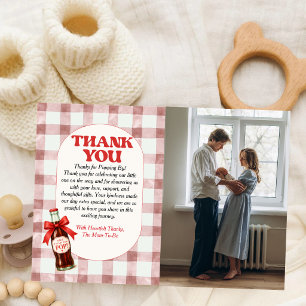 Tarjeta de agradecimiento para baby shower She's R