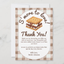 Tarjeta de agradecimiento para Baby Shower S'more