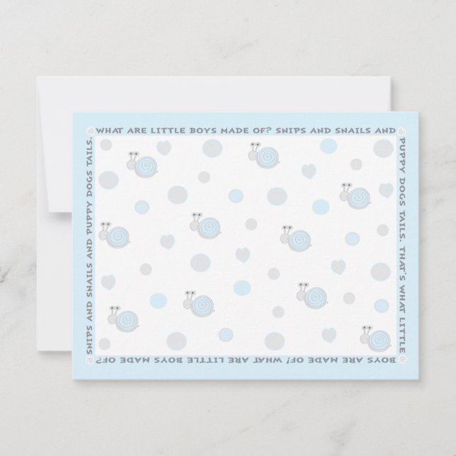 Tarjeta de agradecimiento para baby shower, "Snips (Anverso)