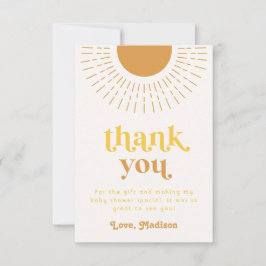 Tarjeta de agradecimiento para Baby Shower Sun Bab