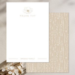 Tarjeta de agradecimiento para baby shower Taupe W
