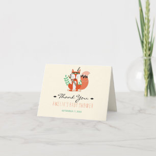 Tarjeta de agradecimiento para baby shower Tribal