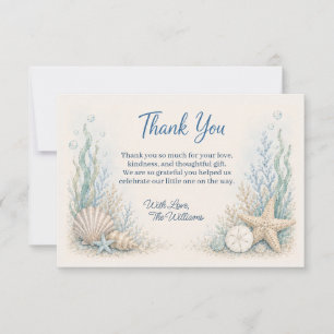 Tarjeta de agradecimiento para baby shower Under t