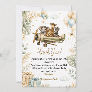 Tarjeta de agradecimiento para baby shower Vintage