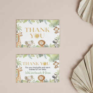 Tarjeta de agradecimiento para Baby Shower Wild On