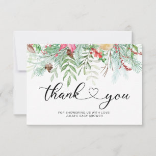 tarjeta de agradecimiento para baby shower Winter