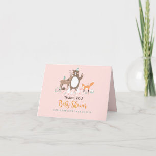 Tarjeta de agradecimiento para baby shower Woodlan