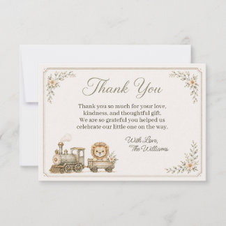 Tarjeta de agradecimiento para Baby Sprinkle Safar