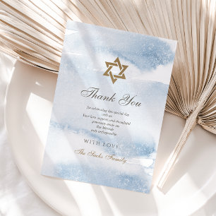 Tarjeta de agradecimiento para Bar Mitzvah con acu