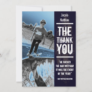Tarjeta de agradecimiento para Bar Mitzvah de Rock