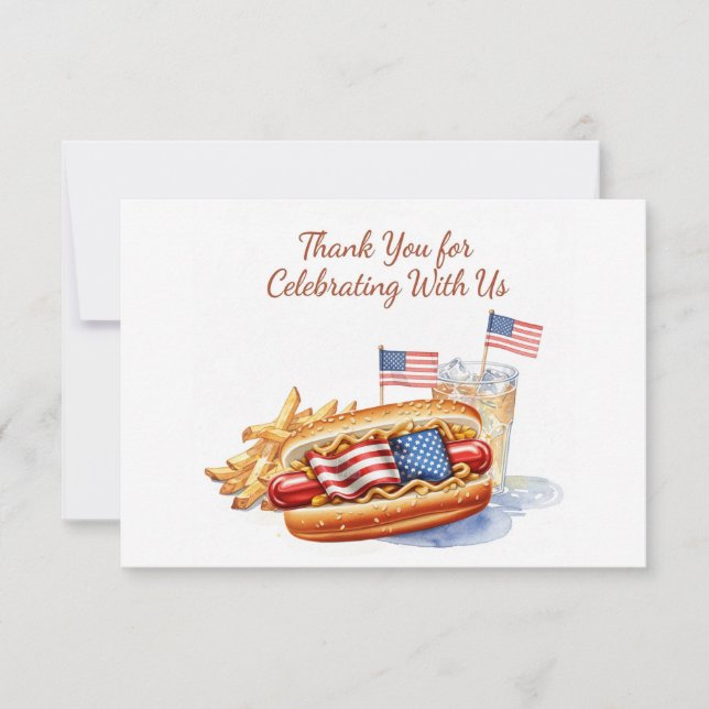 Tarjeta de agradecimiento para Barbacoa de Hotdog  (Anverso)