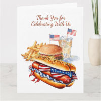 Tarjeta de agradecimiento para Barbacoa de Hotdog
