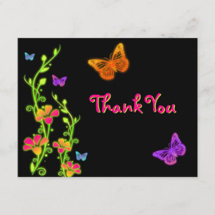 Tarjeta de agradecimiento para Bat Mitzvah Neon Br