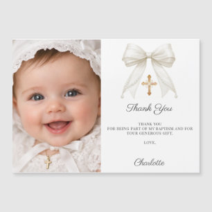 Tarjeta de agradecimiento para Bautizo de niña con
