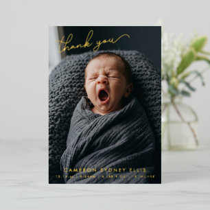 Tarjeta de agradecimiento para bebé con foto en pa