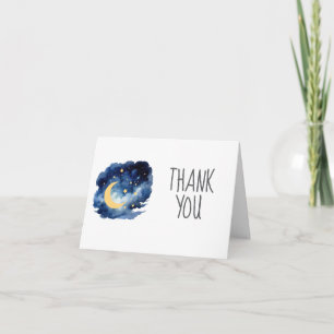 Tarjeta de agradecimiento para bebé de Luna y Estr