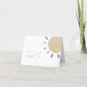 Tarjeta de agradecimiento para bebé de sol