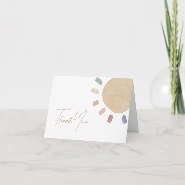 Tarjeta de agradecimiento para bebé de sol (Anverso)