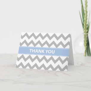 Tarjeta de agradecimiento para bebé en azul