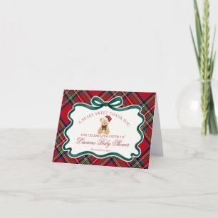 Tarjeta de agradecimiento para bebé oso de Navidad