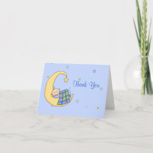 Tarjeta de agradecimiento para bebé y luna