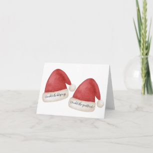 Tarjeta de agradecimiento para bebés Santa gemelos