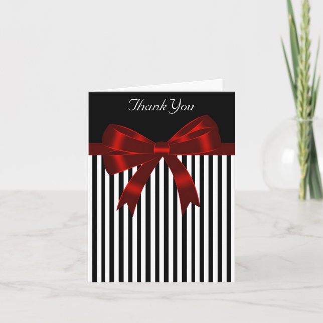 Tarjeta de agradecimiento para Black Stripe Red Bo (Anverso)