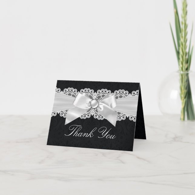 Tarjeta de agradecimiento para Black & White Damas (Anverso)