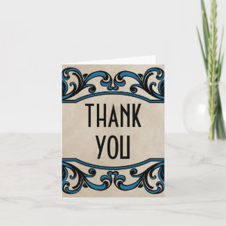 Tarjeta de agradecimiento para Blue Gothic Swirls