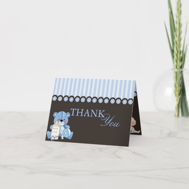 Tarjeta de agradecimiento para Blue Teddy Bear (Anverso)