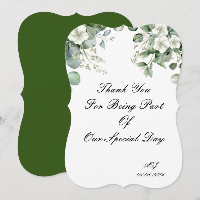 TARJETA DE AGRADECIMIENTO PARA BODA (Anverso / Reverso)