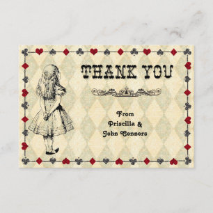 Tarjeta de agradecimiento para boda,Alice en el pa