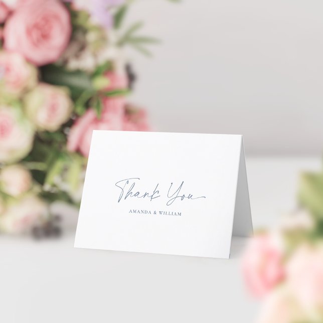 Tarjeta de agradecimiento para Boda azul y blanco (Subido por el creador)