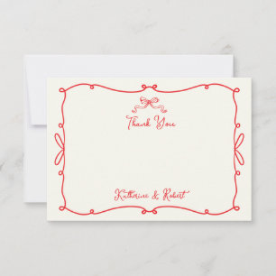 Tarjeta de agradecimiento para Boda de arcos dibuj